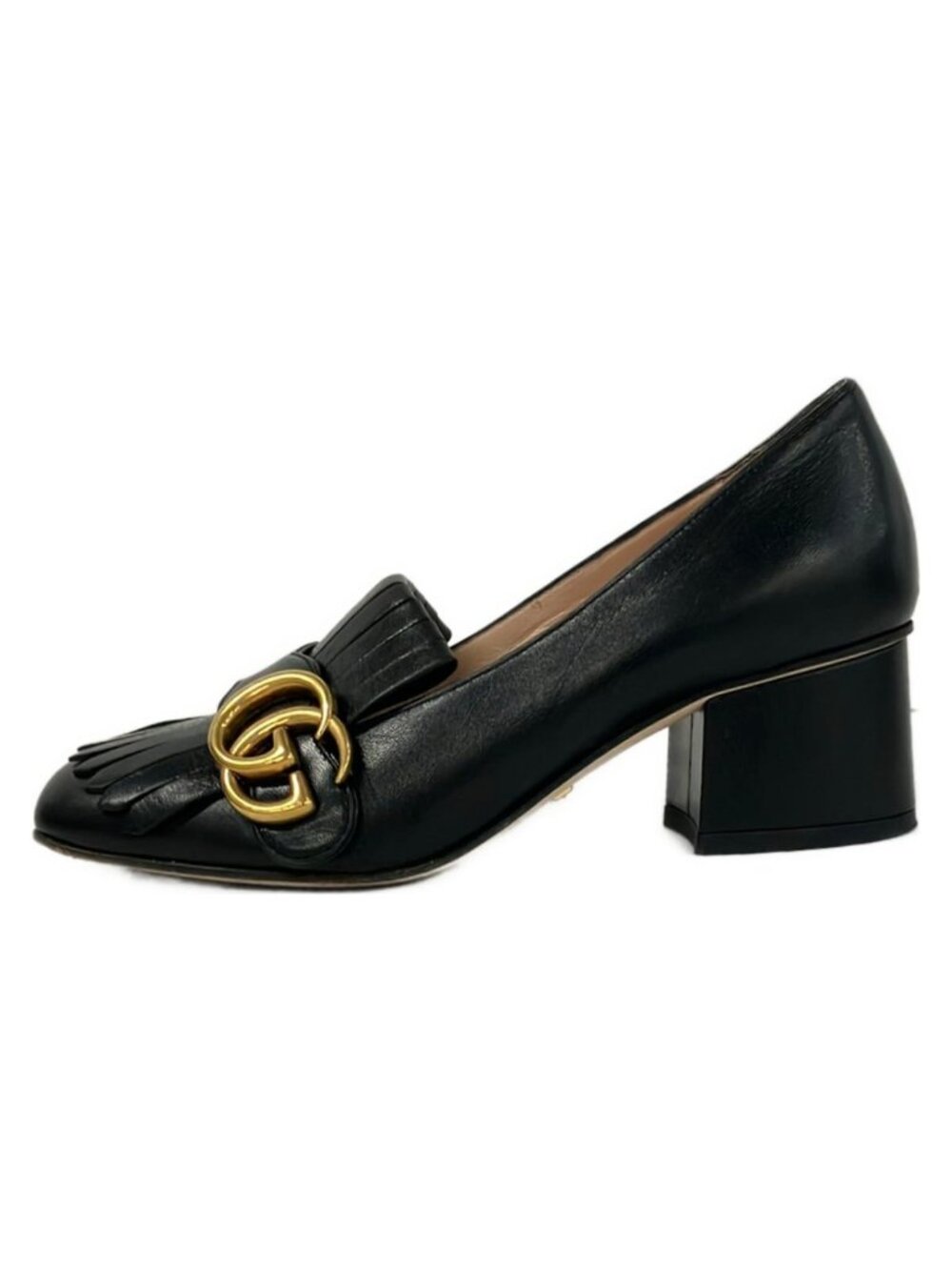 Gucci Pumps Black Fringe Leather Heels